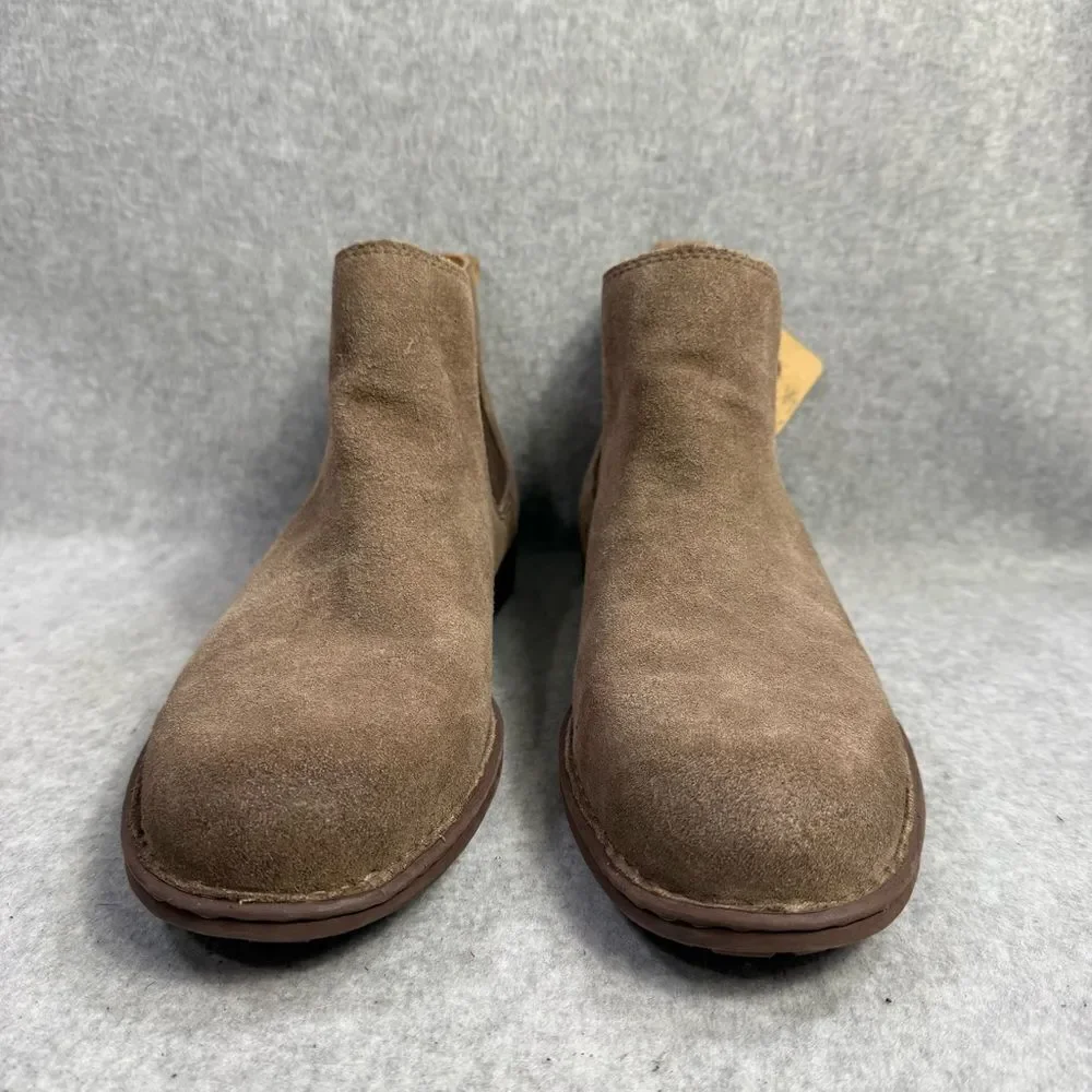 Born Men Chelsea Boots Size 12 Brody Brown Suede Pull On Dress Shoes Comfort NWT